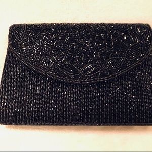 Vintage Black Hand Made Beaded Evening Bag